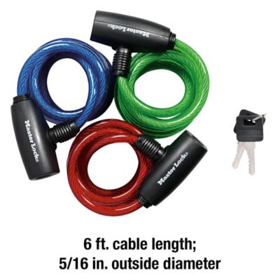 Image showing  6 ft. Keyed Cable Locks, 3-Pack