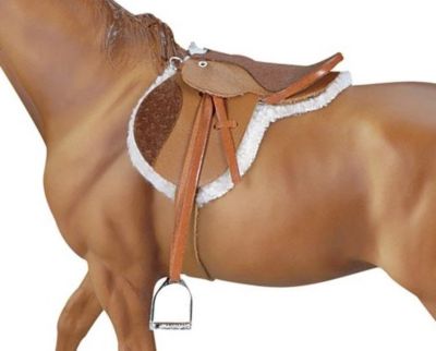 Image showing  Traditional Devon Hunt Seat Horse Saddle Toy Accessory, Fits 1:9 Scale Breyer Traditional Series Horses