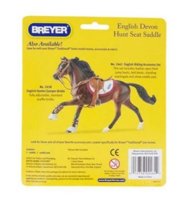Image showing  Traditional Devon Hunt Seat Horse Saddle Toy Accessory, Fits 1:9 Scale Breyer Traditional Series Horses