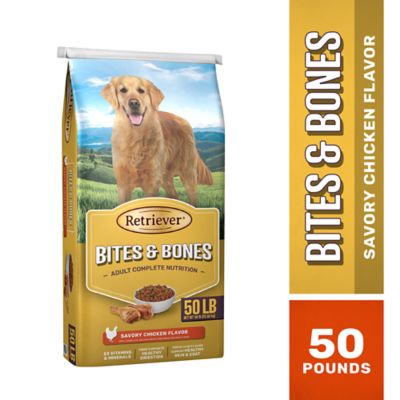 Retriever Bites and Bones Adult Savory Chicken Recipe Dry Dog Food, 50 lb. Bag