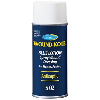 Farnam Wound-Kote Blue Lotion Spray Wound Dressing for Horses, Cattles and More, 7 oz.
