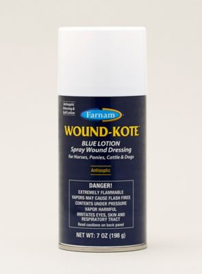 Farnam Wound-Kote Blue Lotion Spray Wound Dressing for Horses, Cattles and More, 5 oz.