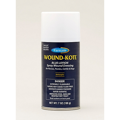 Farnam Wound-Kote Blue Lotion Spray Wound Dressing for Horses, Cattles and More, 5 oz.