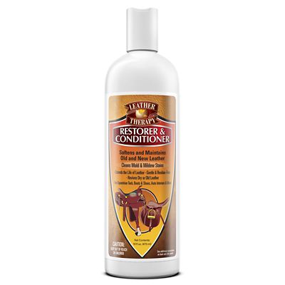 Leather Therapy Restorer and Conditioner, 16 oz. Then, following the directions, we used the Leather Therapy Wash, then the Restorer/Conditioner