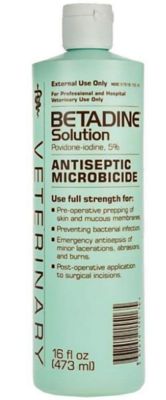 Purdue Products Betadine Antiseptic Surgical Solution for Horses, Cats, Dogs and More, 16 oz.