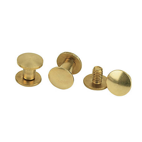 Weaver Leather Chicago Screw Handy Pack, Plain Solid Brass, 3/16 in. Post Diameter, 6-Pack