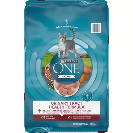 Purina ONE All Life Stages Indoor/Outdoor High Protein + More Urinary Tract Health Chicken Formula Dry Cat Food 16 lb Bag Dry Cat Food