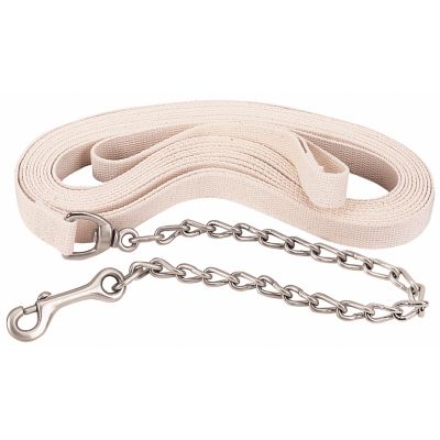 Weaver Leather 27 ft. Flat Cotton Lunge Line with Chain and Snap, 1 in.