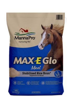 Manna Pro Max E Glo Stabilized Rice Bran Meal Performance Horse Supplement 40 Lb At Tractor Supply Co