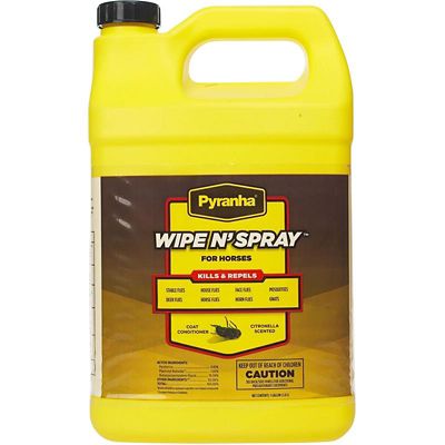 Pyranha Wipe N' Spray Fly Repellent for Horses, 1 gal.