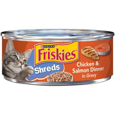 Friskies Adult Chicken and Salmon Shreds in Gravy Wet Cat Food, 5.5 oz. Can