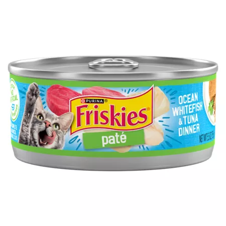 Friskies Wet Adult Cat Food with Whitefish and Tuna Pate 5.5 oz. Wet Cat Food