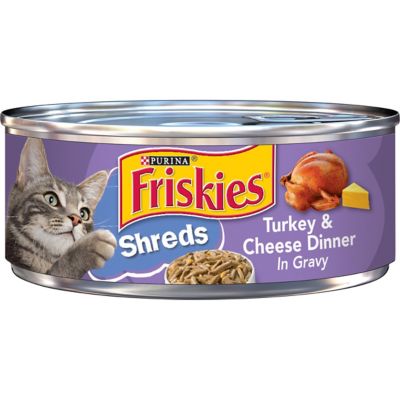 Friskies Savory Adult Turkey and Cheese Shreds Wet Cat Food, 5.5 oz. Can