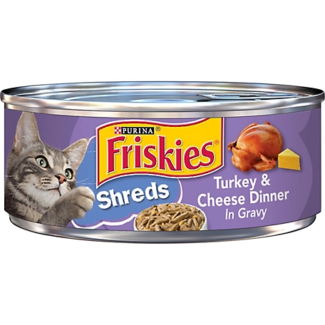 Friskies Savory Adult Turkey and Cheese Shreds Wet Cat Food, 5.5 oz. Can