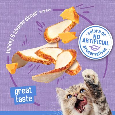 Image showing  Savory Adult Turkey/Cheese Shreds Wet Cat Food, 5.5 oz.