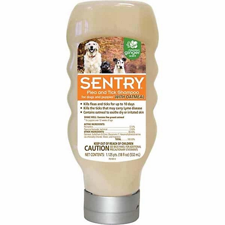 Sentry Flea and Tick Oatmeal Shampoo for Dogs, 18 oz.