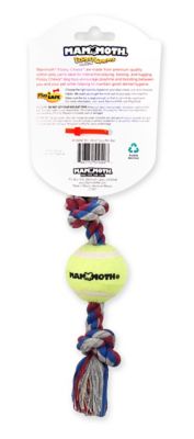Image showing Pet Mini 11 in. Color 3 Knot Tug with Mini Tennis Ball Dog Toy