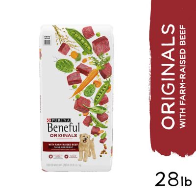 Purina Beneful Originals Adult Farm-Raised Beef Recipe Dry Dog Food So I recently received a sample of the Beef flavored Beneful dry dog food and my doggies absolutely LOVED it!! 
