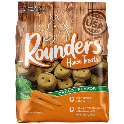 Rounders Carrot Flavor Horse Treats, 30 oz.