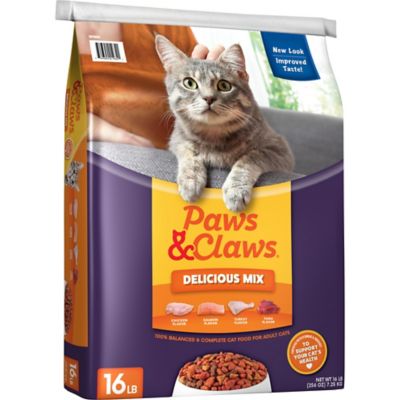 Paws & Claws Adult Delicious Mix Chicken, Salmon, Turkey and Tuna Formula Dry Cat Food