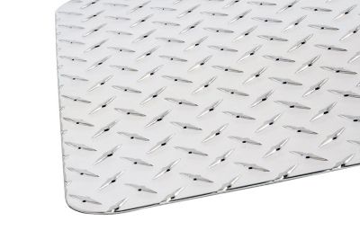 Image showing  16 in. x 12 in. Diamond Plate Aluminum Mud Flap with Radius Nots