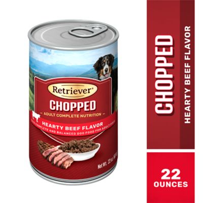 Retriever Adult Hearty Beef Chopped Wet Dog Food, 22 oz.