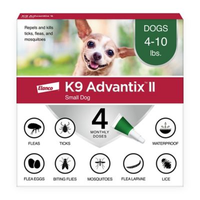 K9 Advantix II Small Dog Vet-Recommended Flea, Tick and Mosquito Treatment and Prevention for Dogs 4-10 lb., 4-Mo Supply