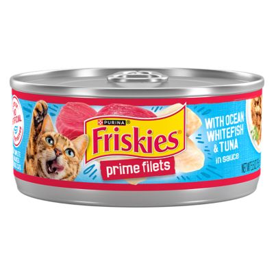 Friskies Prime Filets With Ocean Whitefish and Tuna in Sauce Adult Wet Cat Food , 5.5 oz.