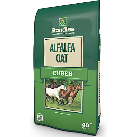 Standlee Premium Western Forage Premium Alfalfa/Oat Grass Hay Cube Horse Feed, 40 lb.