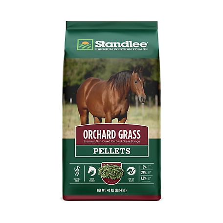 Standlee Premium Western Forage Premium Orchard Grass Hay Pellet Horse Feed, 40 lb. Bag