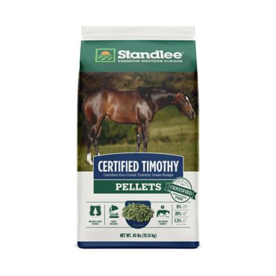 Standlee Premium Western Forage Certified Timothy Grass Hay Pellet Horse Feed, 40 lb.