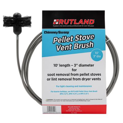 Rutland 3 in. Pellet Stove/Dryer Vent Brush with 10 ft. Handle