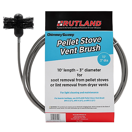 Rutland 3 in. Pellet Stove/Dryer Vent Brush with 10 ft. Handle