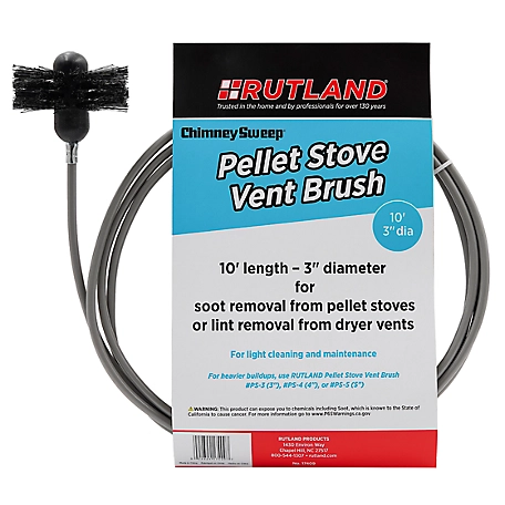 Rutland 3 in. Pellet Stove/Dryer Vent Brush with 10 ft. Handle