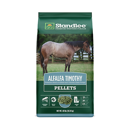 Standlee Premium Western Forage Premium Alfalfa/Timothy Hay Pellet Horse Feed, 40 lb.
