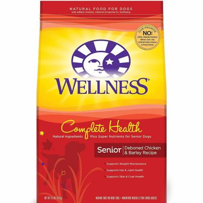 wellness complete health senior deboned chicken & barley recipe dry dog food