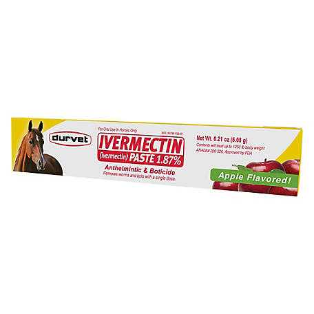 Ivermax Equine Paste Dewormer Horse Wormer 1.87% Apple Flavored Bots Tube 