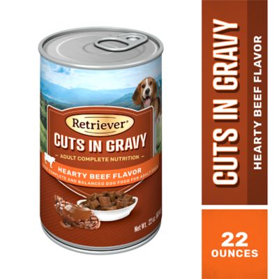 Retriever Adult Beef in Gravy Recipe Wet Dog Food, 22 oz. Great value and the dogs give it two paws up!