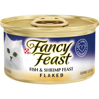 Fancy Feast Adult Flaked Fish and Shrimp Wet Cat Food, 3 oz. Can