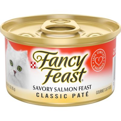 Fancy Feast Savory Adult Grain-Free Salmon Feast Pate Wet Cat Food, 3 oz. Can