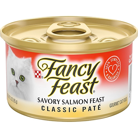 Fancy Feast Purina Salmon Feast Classic Grain Free Wet Cat Food Pate - 3 oz. Can