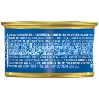 Image showing  Adult Classic Grain-Free Ocean Whitefish and Tuna Feast Pate Wet Cat Food, 3 oz.