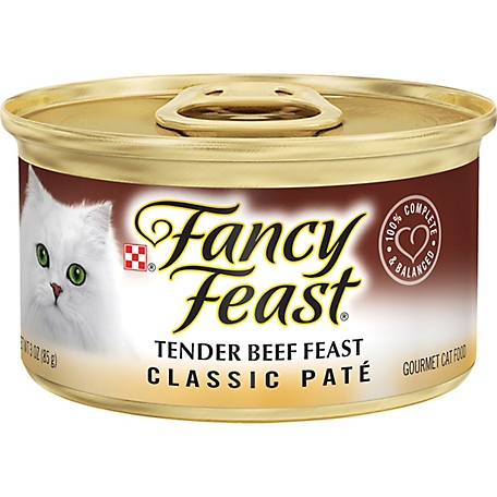 Fancy Feast Tender Adult Grain-Free Beef Feast Pate Wet Cat Food, 3 oz. Can