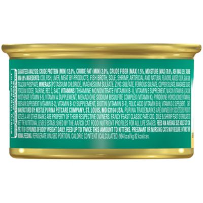 Image showing 7 th Purina Fancy Feast Classic Adult Cod, Sole and Shrimp Pate Wet Cat Food, 3 oz. Can
