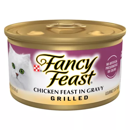 Fancy Feast Adult Purina Grilled Chicken Feast in Sauce Wet Cat Food 3 oz. Wet Cat Food