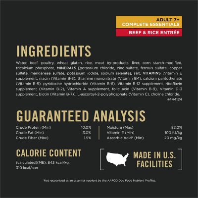 Image showing 5 th Purina Pro Plan Complete Essentials Senior Adult 7+ Beef and Rice Entree in Gravy Wet Dog Food, 13 oz.