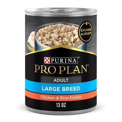 Purina Pro Plan Large Breed Adult Chicken and Rice in Gravy Recipe Wet Dog Food, 13 oz.