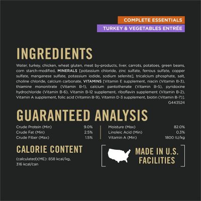 Image showing  Complete Essentials Turkey and Vegetables Entree in Gravy Wet Dog Food, 13 oz.