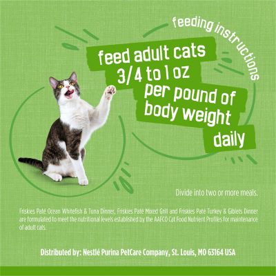 Image showing 7 th Purina Friskies All Life Stages Ocean Whitefish, Tuna and Turkey Pate Wet Cat Food Variety pk., 5.5 oz., Pack of 24 Cans