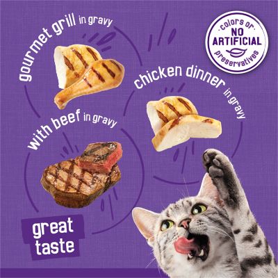 Image showing 5 th Purina Friskies Meaty Bits Adult Chicken and Beef in Gravy Wet Cat Food Variety pk., 5.5 oz., Pack of 24 Cans